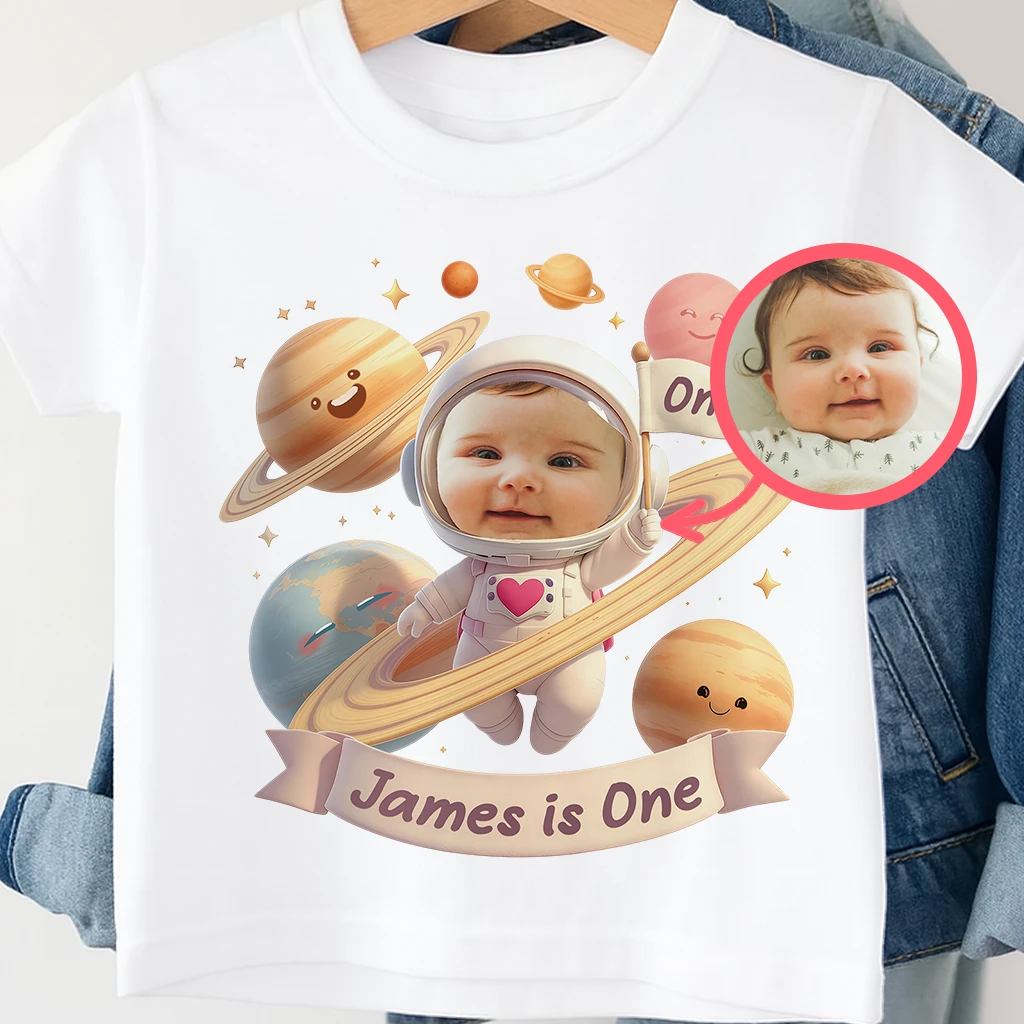 Custom Astronaut T-shirt for Kids | Gift for Little Explorer | Universe Printed Shirt