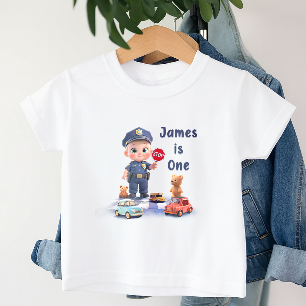 custom police t‑shirt for kids