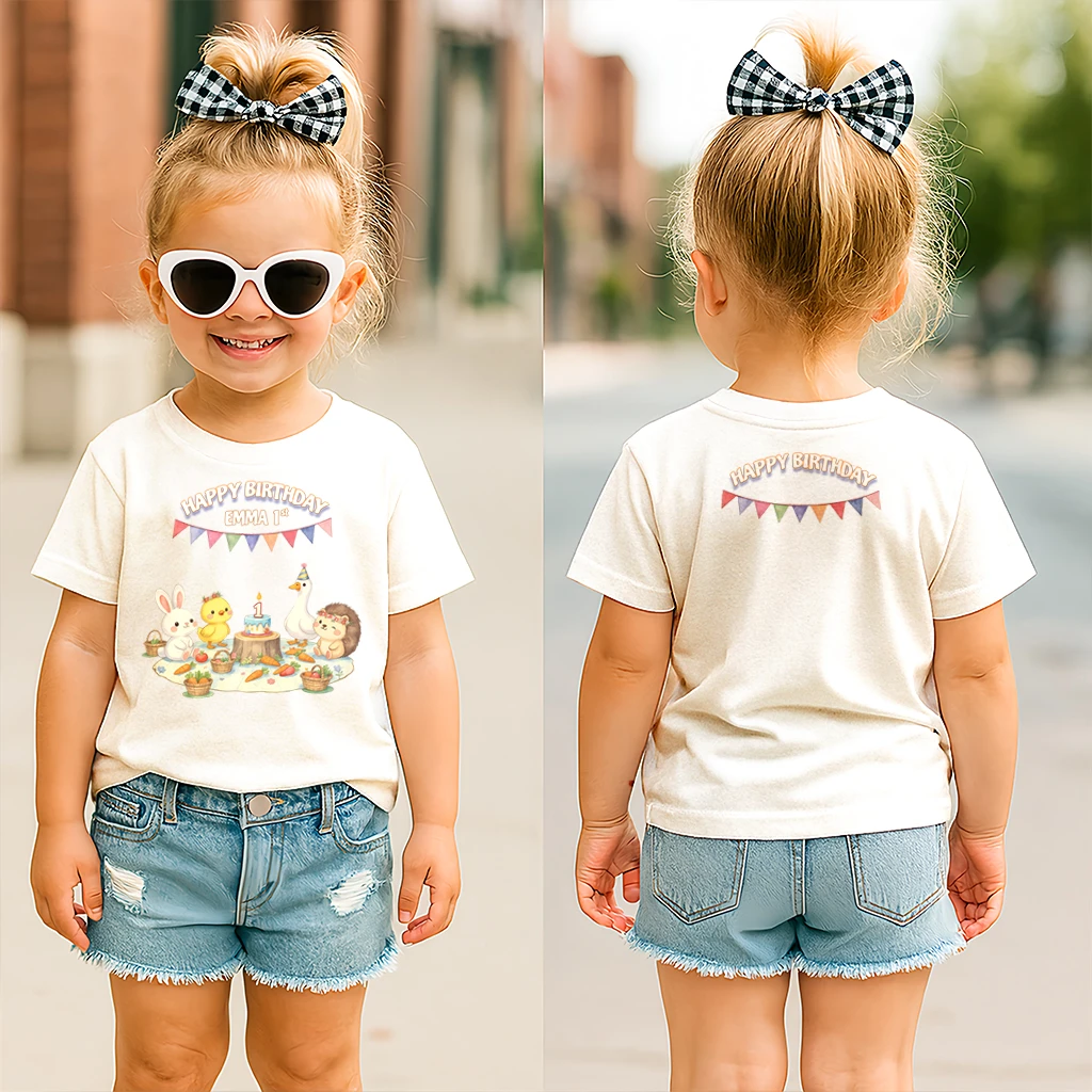 Customized Farm Picnic T-shirt Art – Custom Kids Decor room & Birthday Gifts