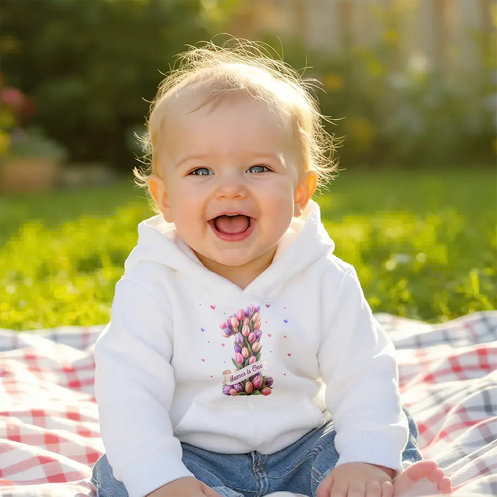 Personalized Tulip Hoodie for Kids | Cozy Gift for Little Cheerful Hearts | Custom Floral Themed Sweatshirt
