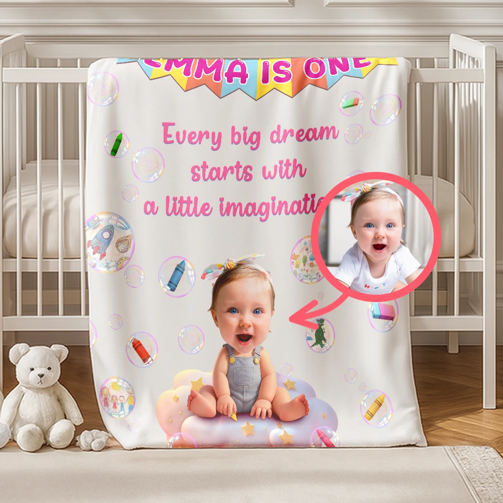 Personalized Artist Blanket | Gift for Little Creator | Custom Art Themed Nursery Decor
