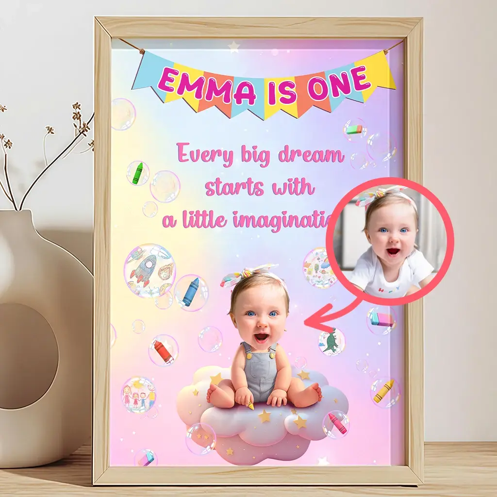 Personalized Artist Portrait for Kids | Creative Gift for Budding Painters and Little Artists | Custom Room Decor