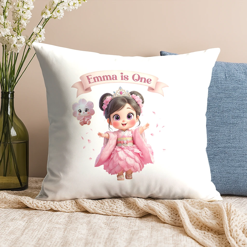 Personalized cherry blossom pillow for kids