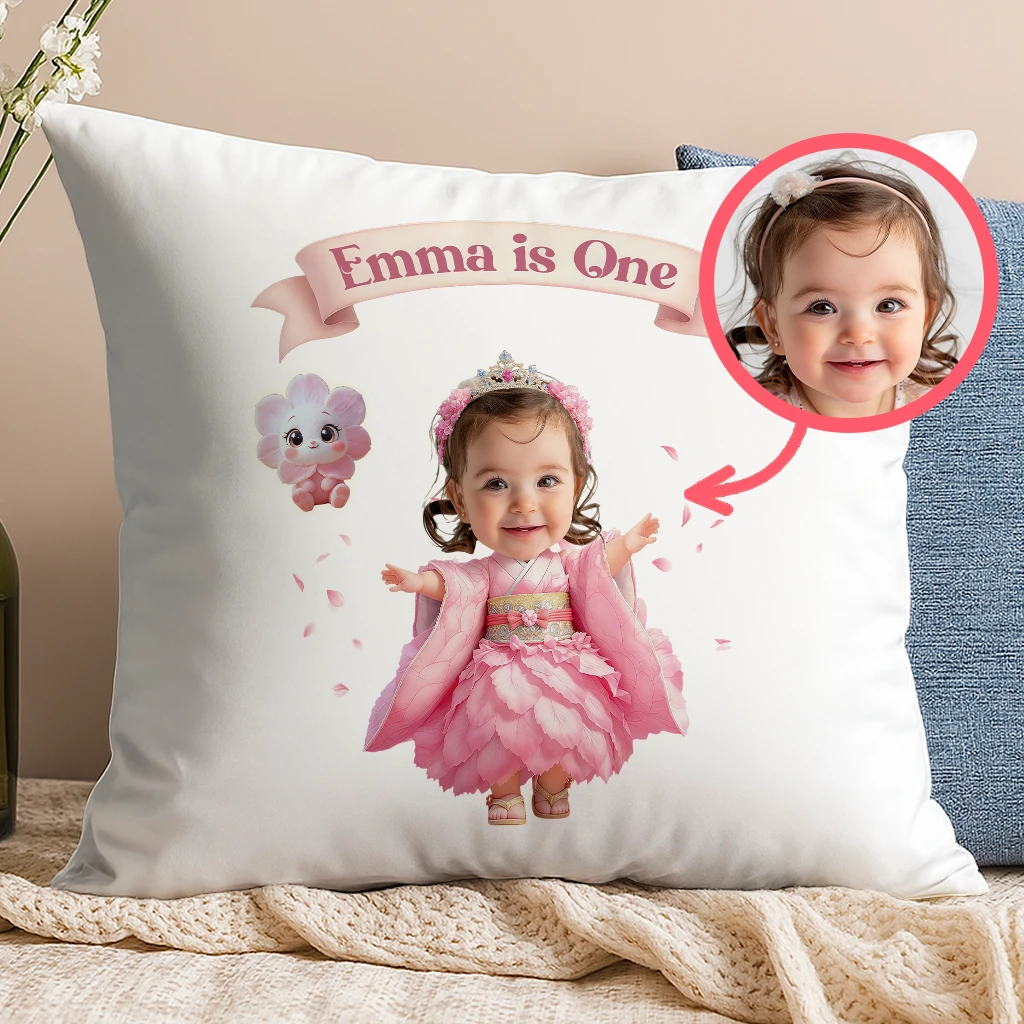 Personalized Cherry Blossom Pillow for Kids | Serene Gift for Blossom Lovers | Custom Kids’ Decor