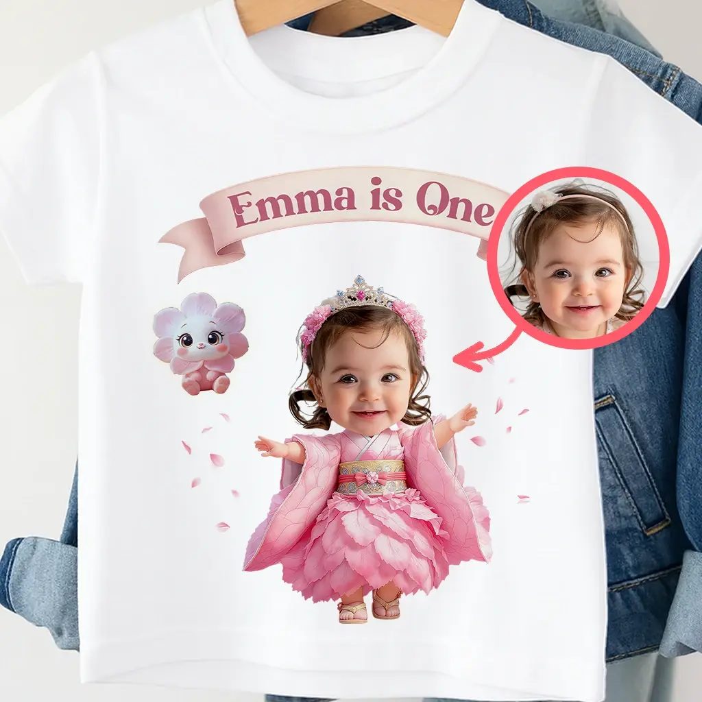 Personalized Cherry Blossom T‑shirt for kids | The Perfect Baby Shower Present | Unique Newborn Gift Idea