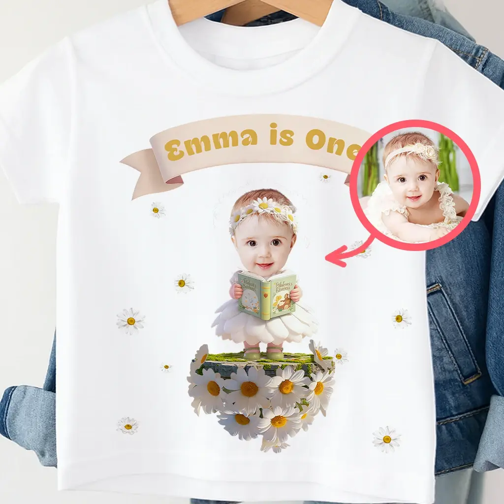 Personalized Daisy T-shirt for Kids | A Sweet Birthday Gift for Children | Cheerful Floral Present