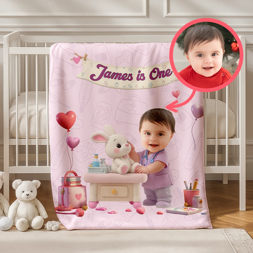 Personalized Doctor Blanket | Gift for Little Healer | Custom Medical Themed Nursery Decor