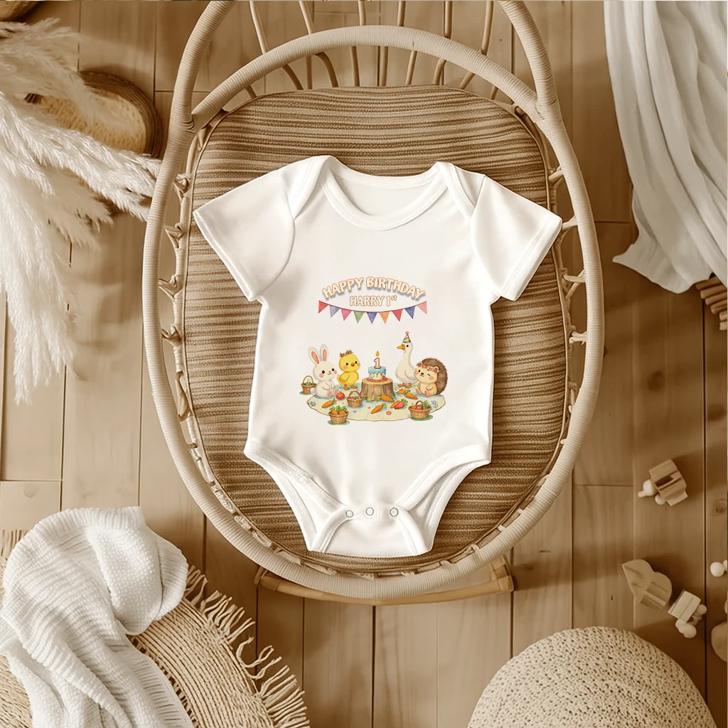 Personalized Farm Picnic Baby Onesie – Special Decor room & Birthday Gifts for Kids