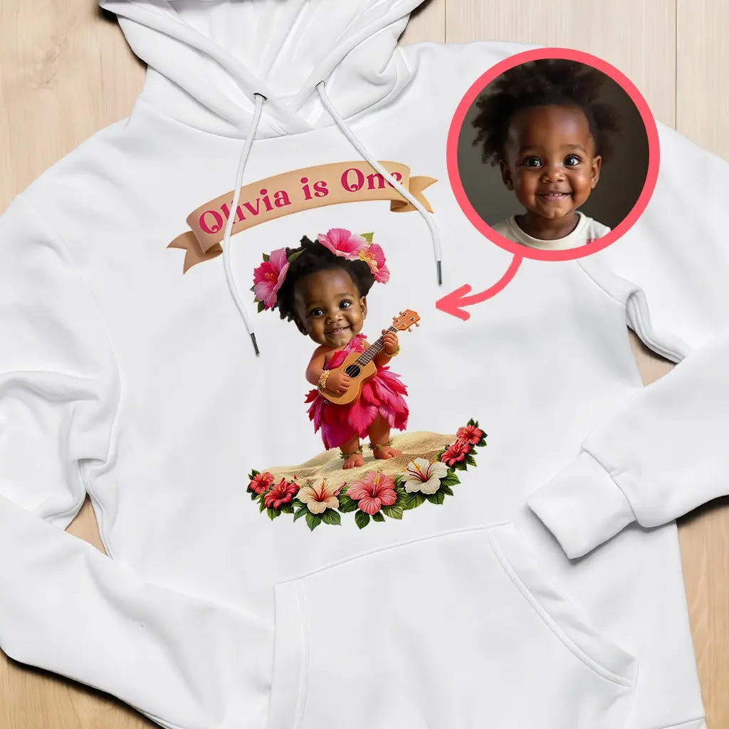 Personalized Hibiscus Hoodie for Kids | Cozy Gift for Little Island Hearts | Custom Floral Themed Sweatshirt