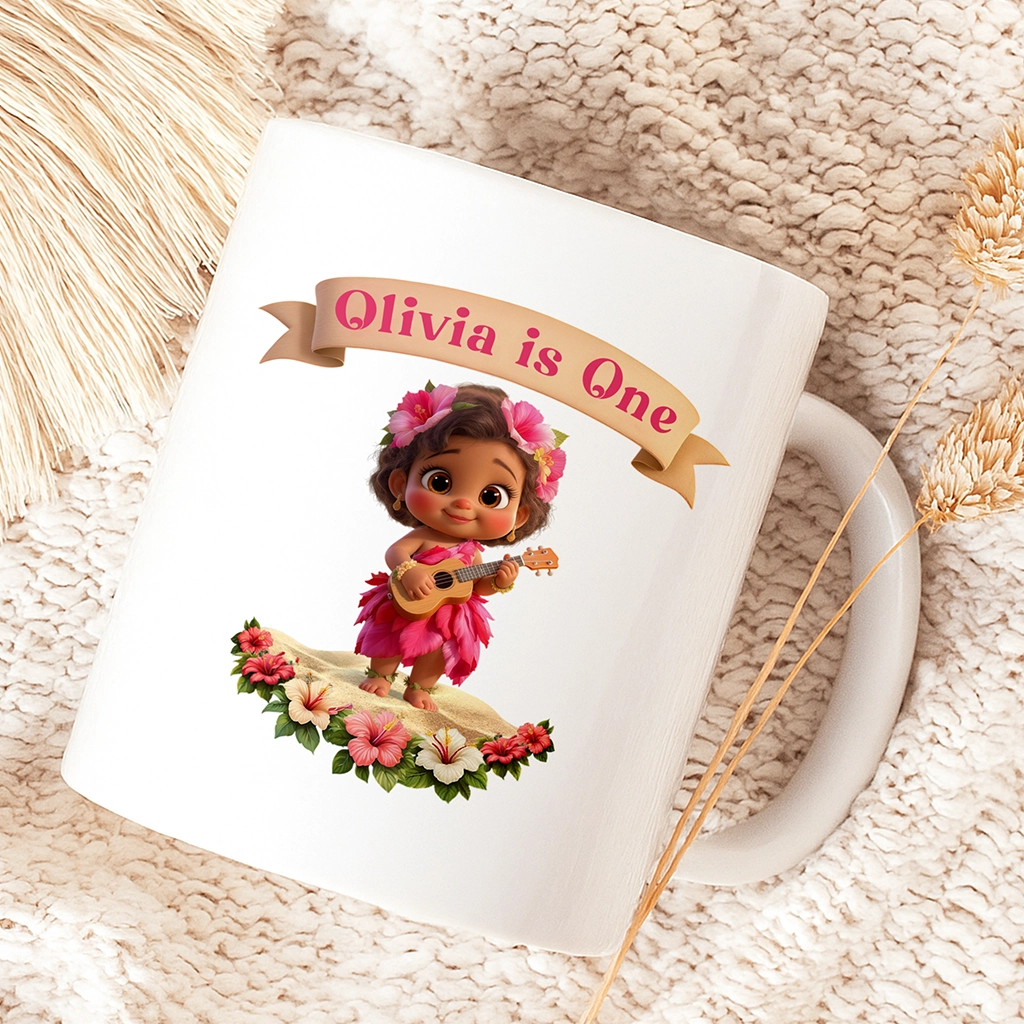 personalized hibiscus mug for kids