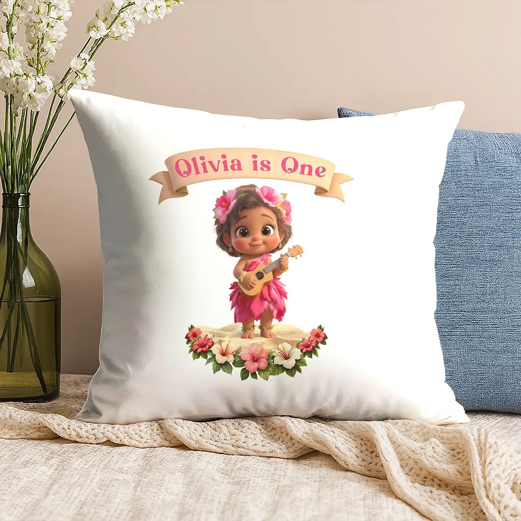 Personalized Hibiscus Pillow for Kids