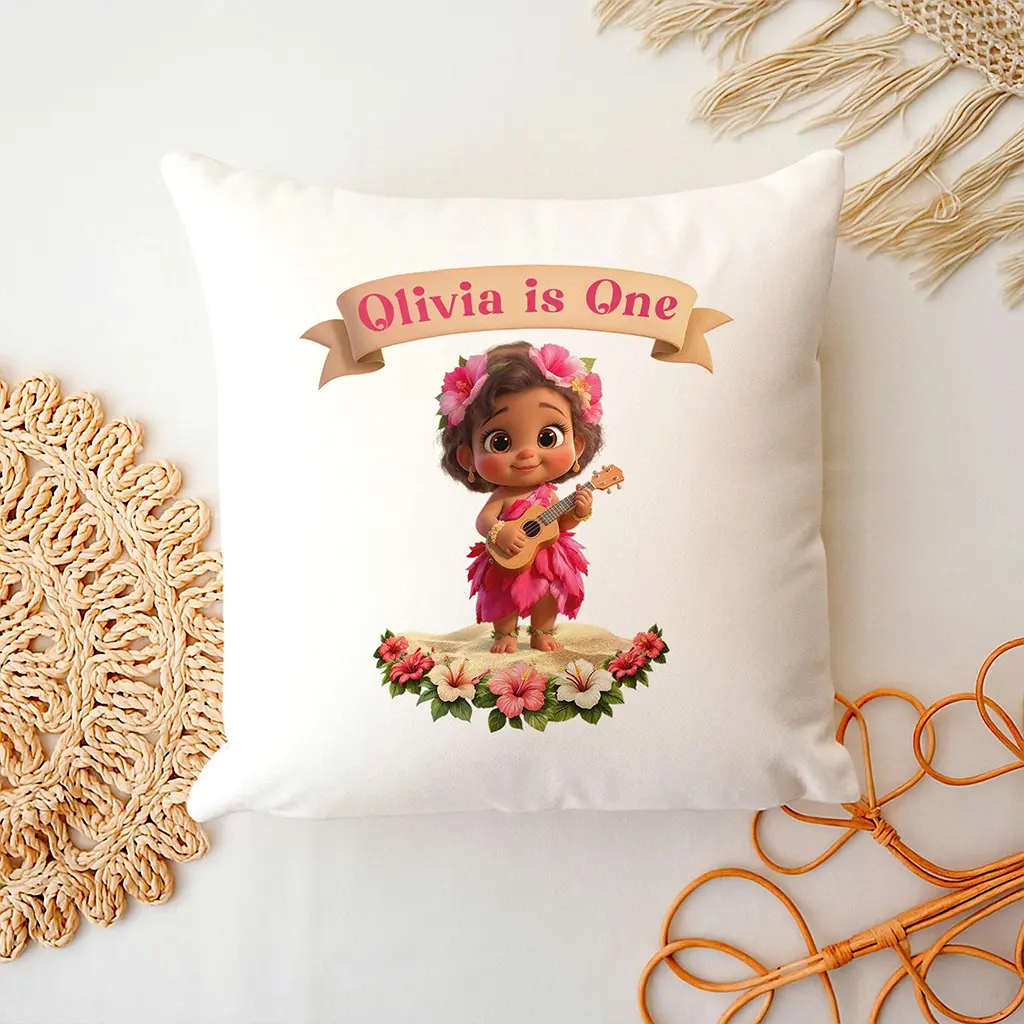 Personalized Hibiscus Pillow for Kids