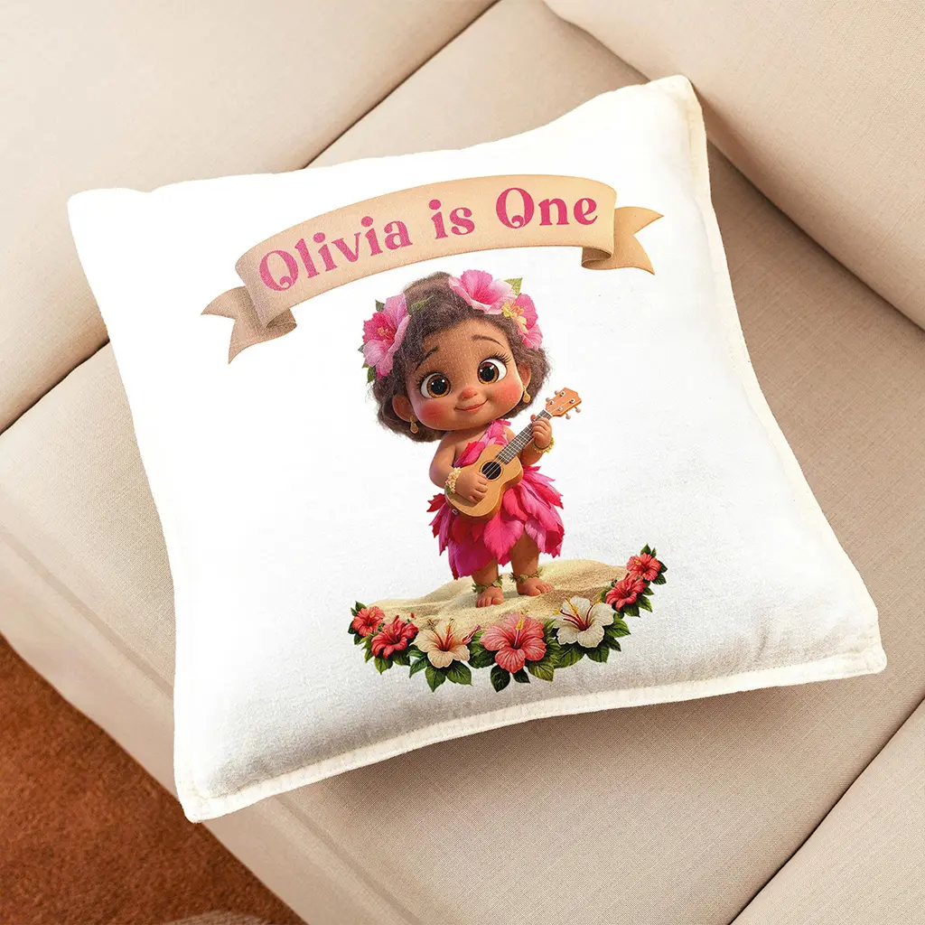Personalized Hibiscus Pillow for Kids