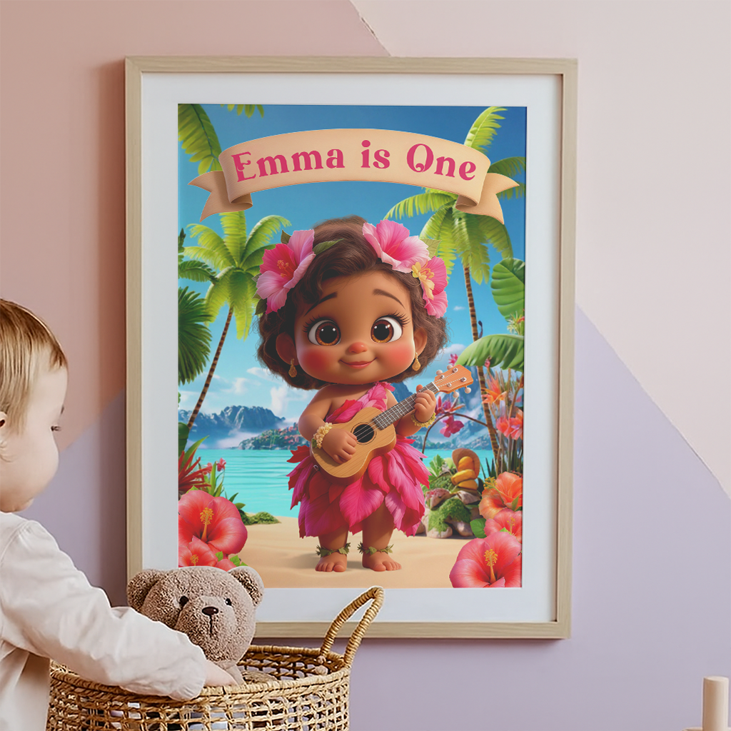 personalized hibiscus portrait for kids