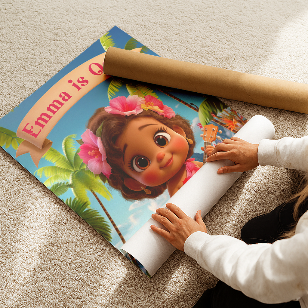 personalized hibiscus portrait for kids