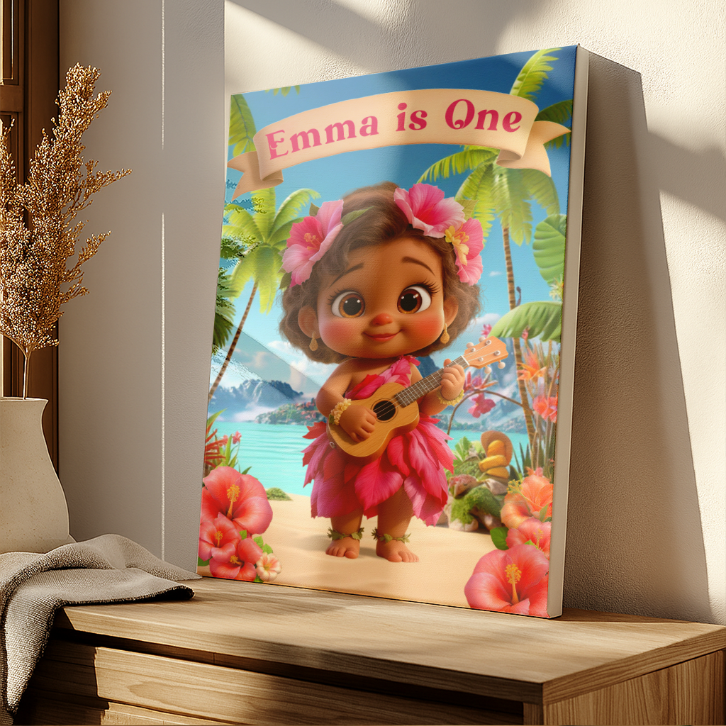 personalized hibiscus portrait for kids