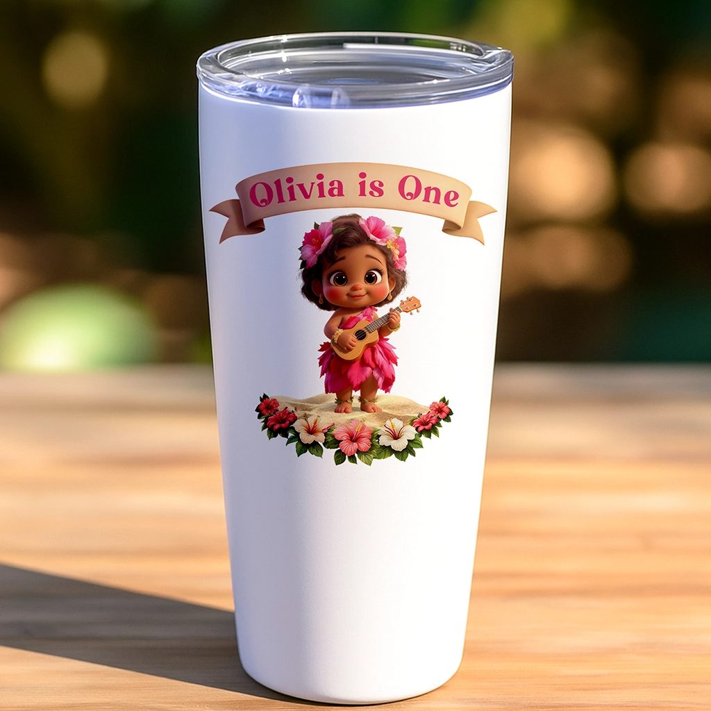 personalized hibiscus tumbler for kids