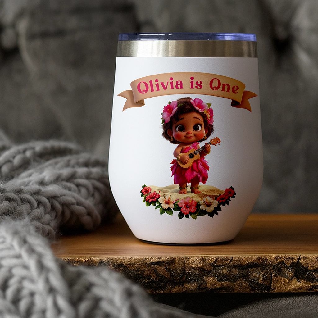 personalized hibiscus tumbler for kids