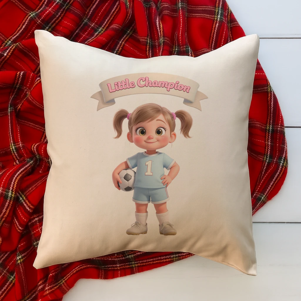 personalized kids soccer pillow art