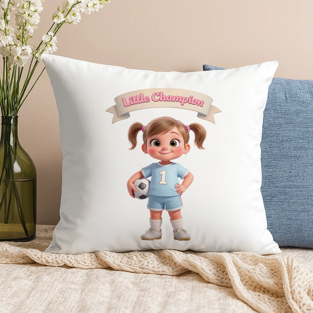personalized kids soccer pillow art