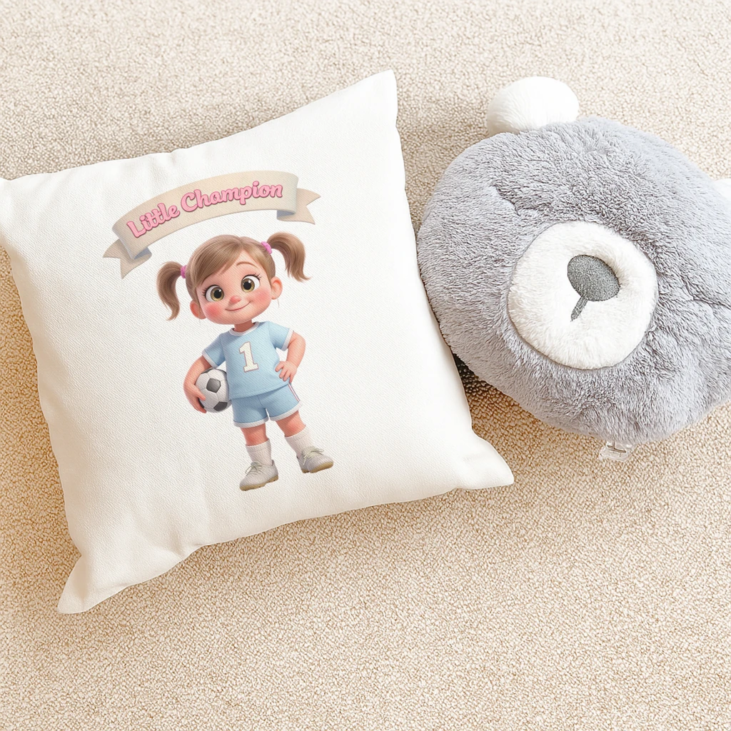 Personalized Confident Kids Soccer Pillow Art