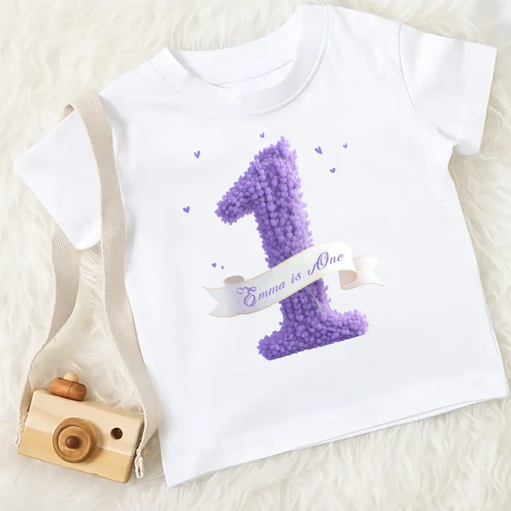 Personalized Lavender T-shirt for Kids | A Calming Birthday Gift for Children | Soothing Floral Present
