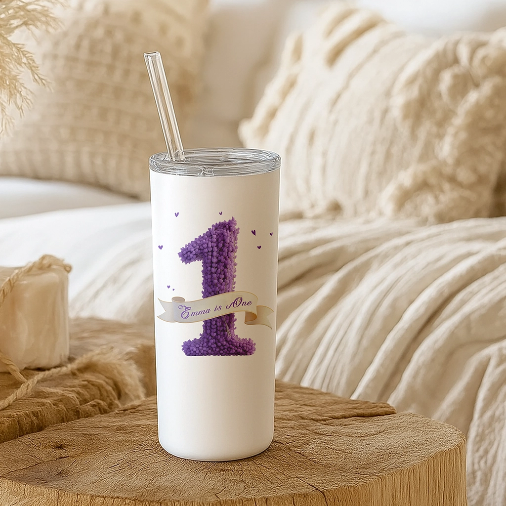Personalized Lavender Tumbler for Kids | A Soothing Gift for a Sweet Soul | Gentle Floral Drinkware