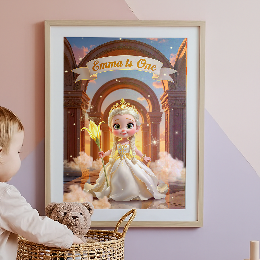 Personalized Lily Portrait for Kids | Gift for a Pure Soul | Elegant Nursery Wall Art