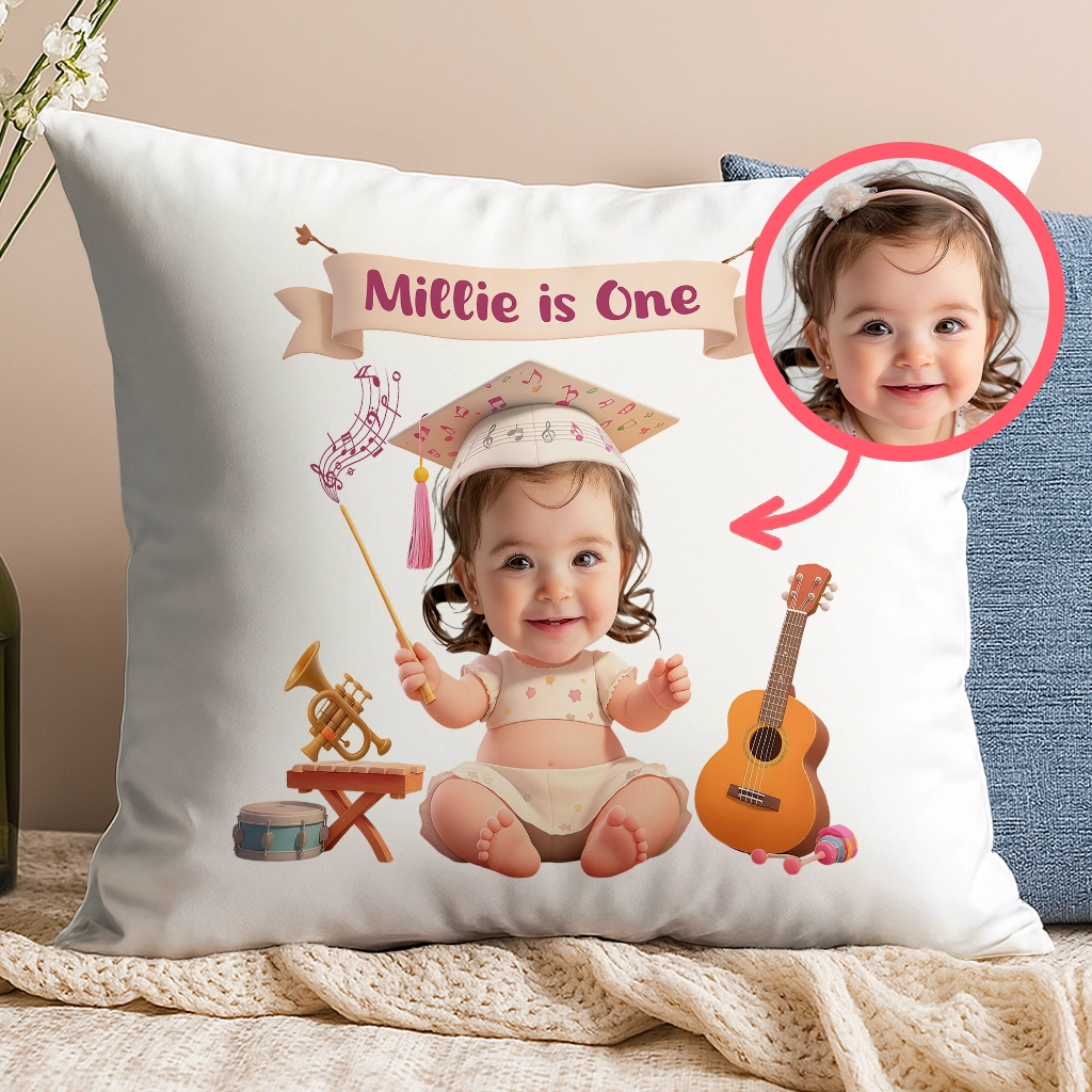 Personalized Musician Pillow for Kids | Custom Music Lover Pillow | Musical-Themed Decorative Pillow