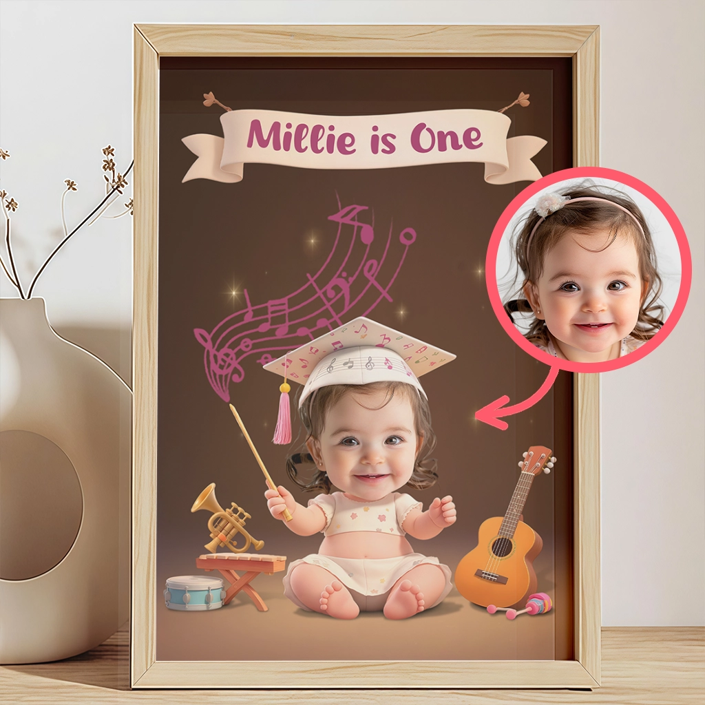 Personalized Musician Portrait for Kids – Custom Every Dream Job Canvas Wall Art for Children’s Room