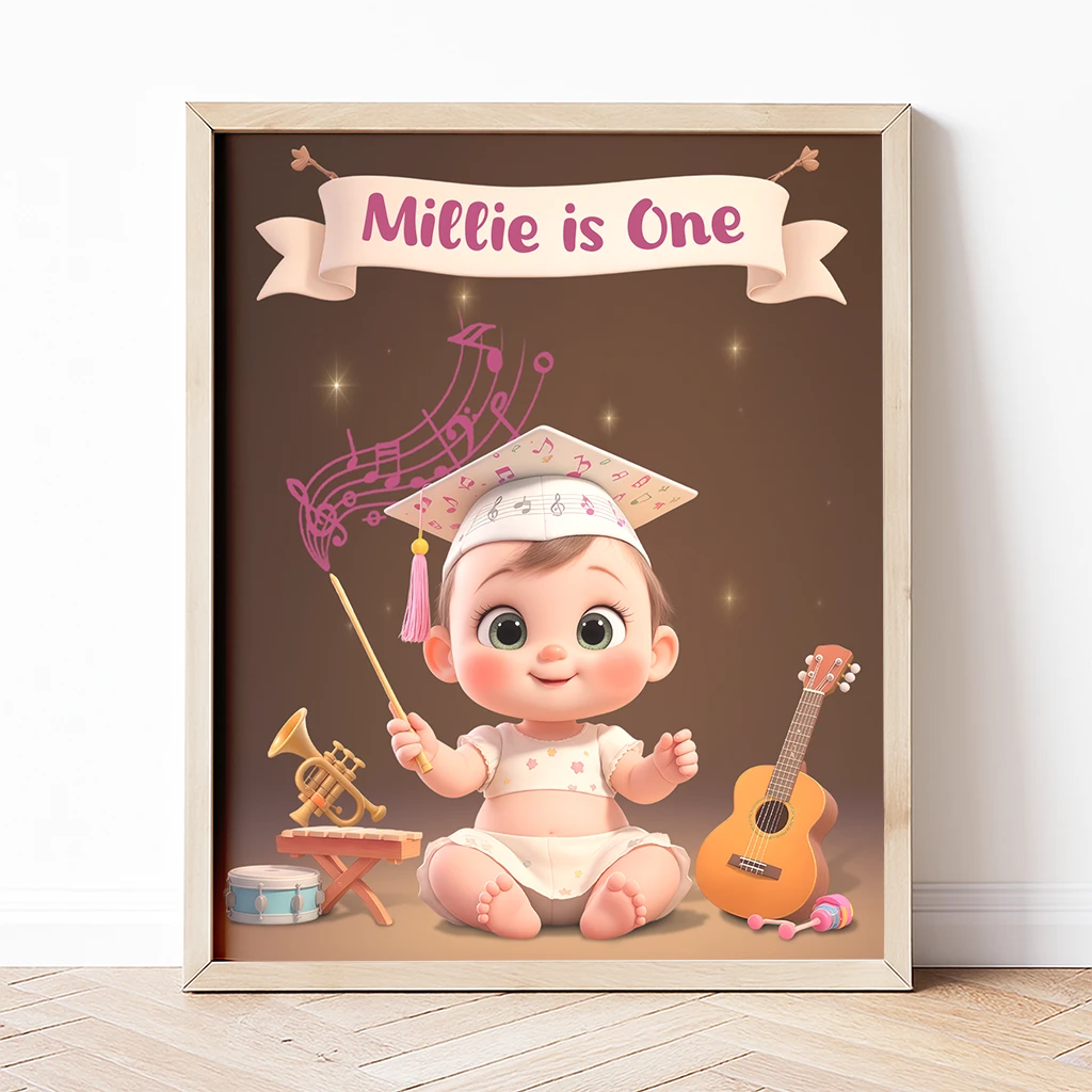 Personalized musician portrait for kids