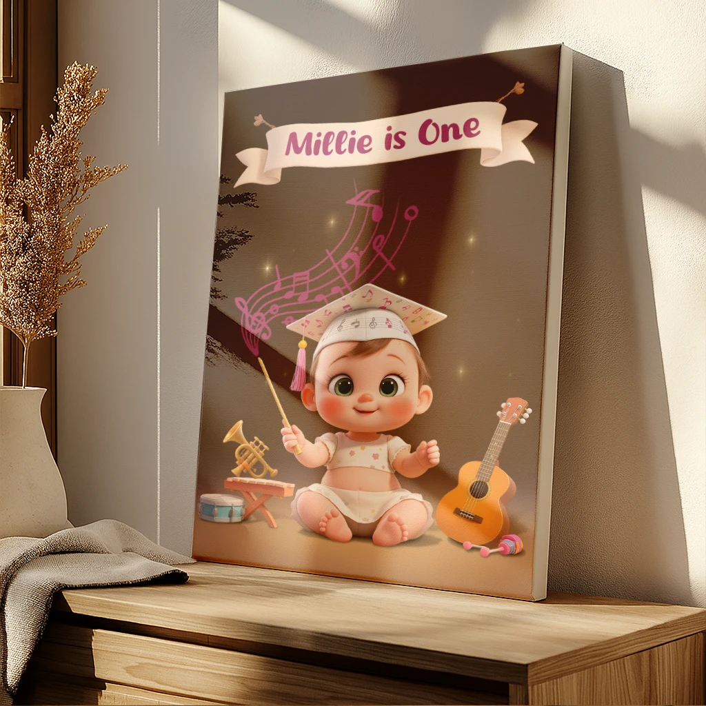 Personalized musician portrait for kids