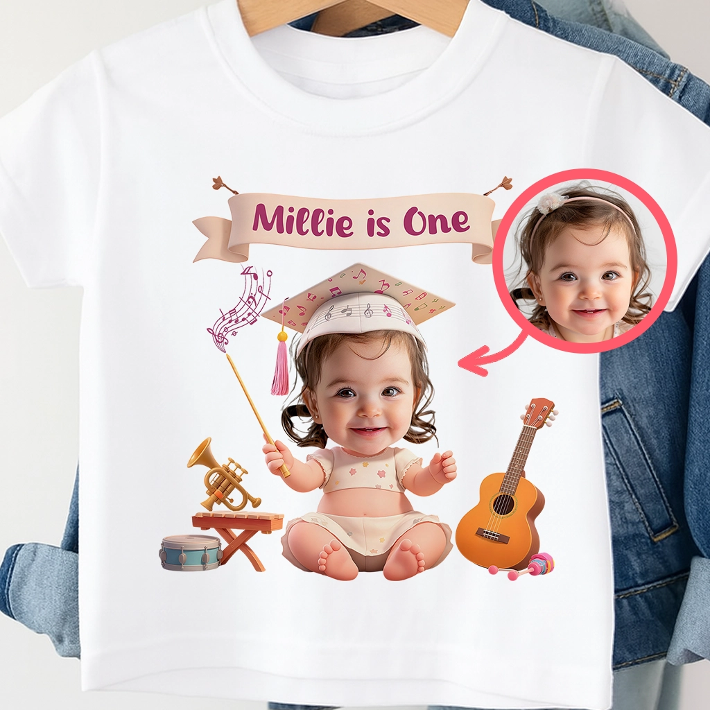 Personalized Musician T-shirt | Birthday Gift for Music-Loving Baby | Creative Printed Shirt