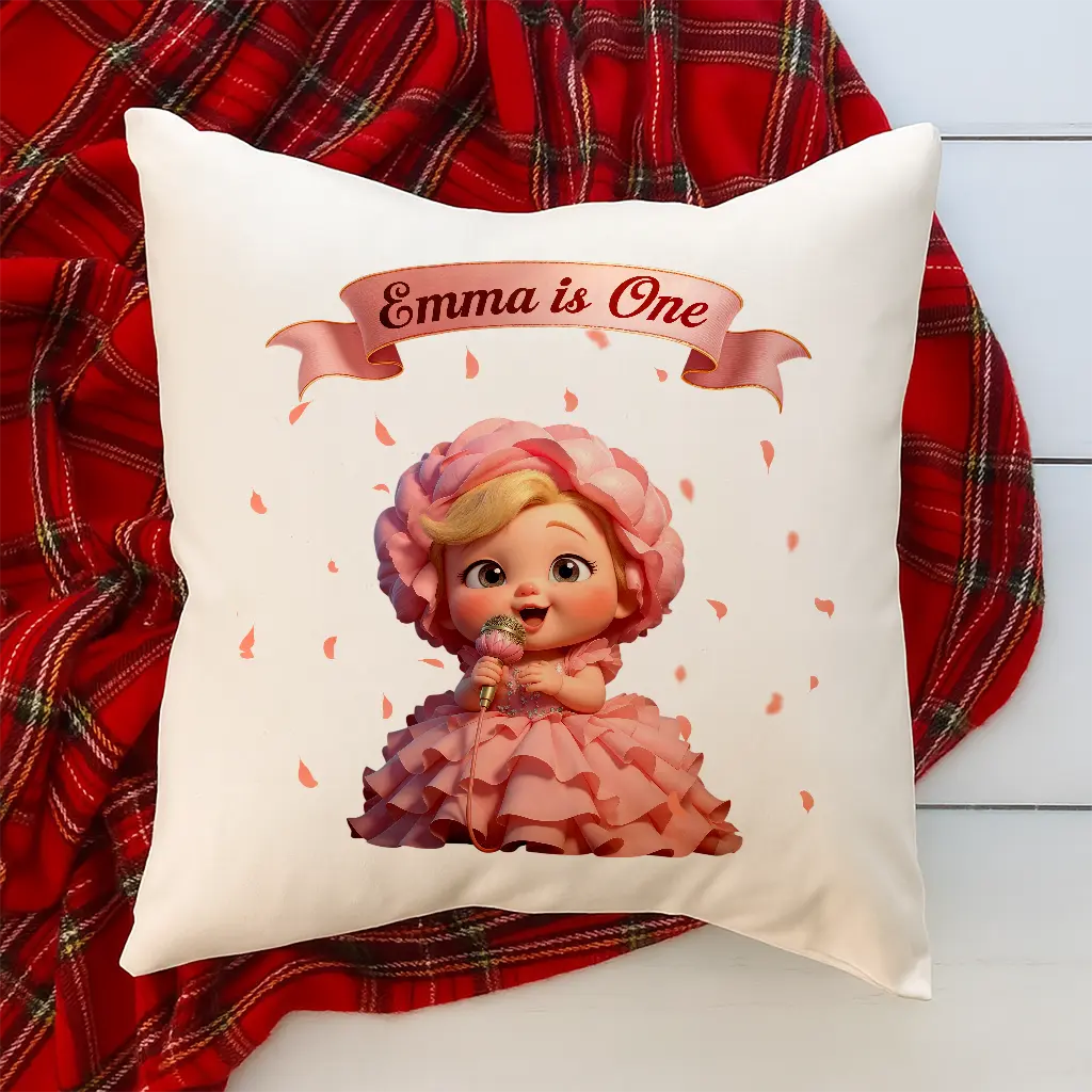 Personalized Peony Pillow for Kids | Perfect Gift for Bloom Lovers | Custom Kids’ Decor