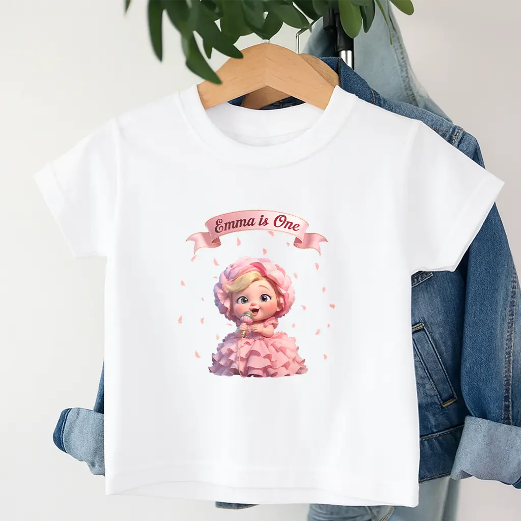 Personalized Peony T‑shirt for kids | The Perfect Birthday Gift for Girls | Unique Floral Present