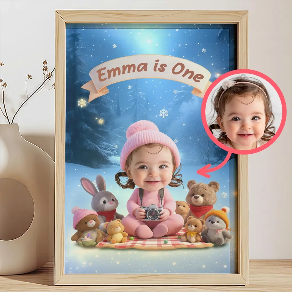 Personalized Photographer Canvas Portrait | Birthday Gift for Creative Kids | Imagination Wall Art