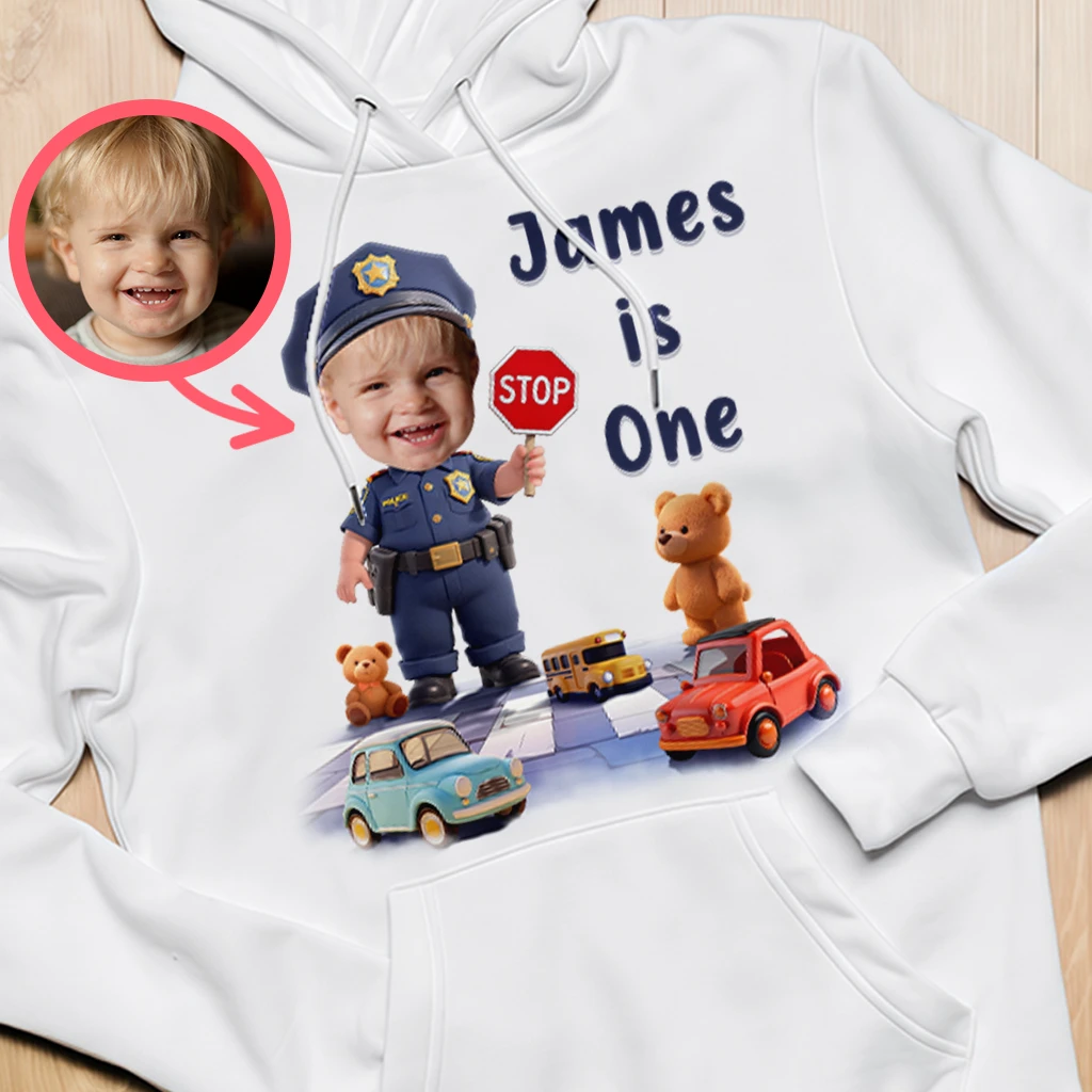 Personalized Police Hoodie for Kids | Gift for a Little Hero | Custom Hero Themed Sweatshirt