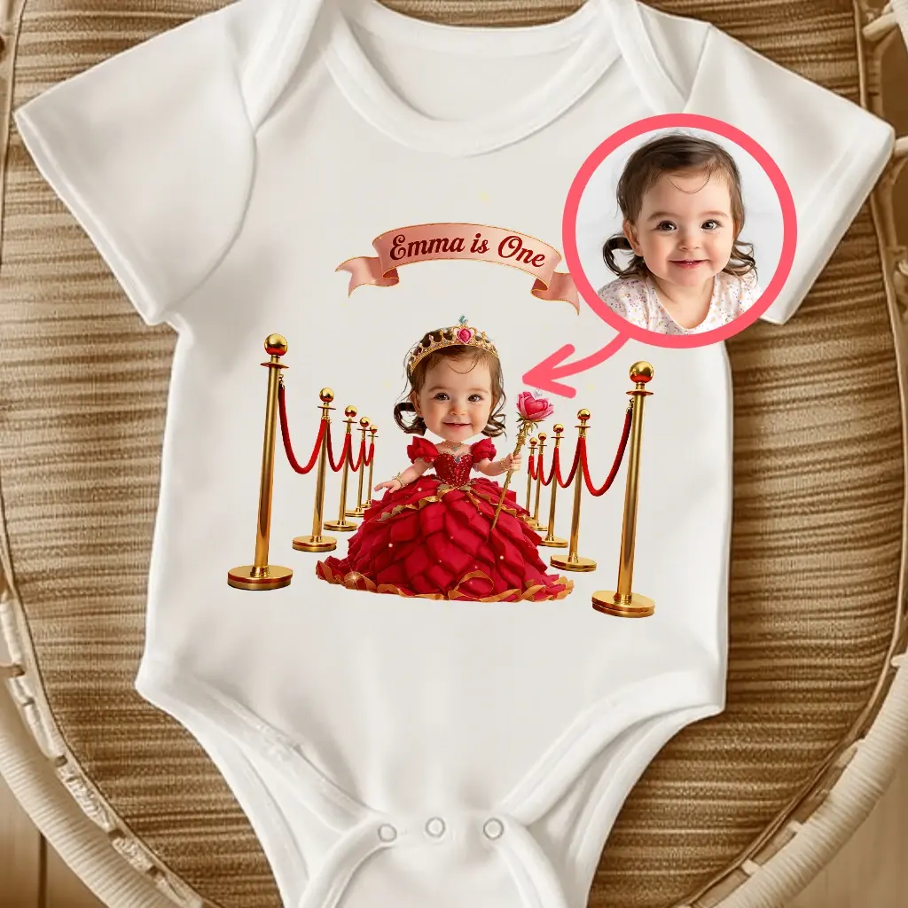 Personalized Rose Baby Onesie | Gift for a Little Princess | Custom Floral Themed Baby Shower Gift