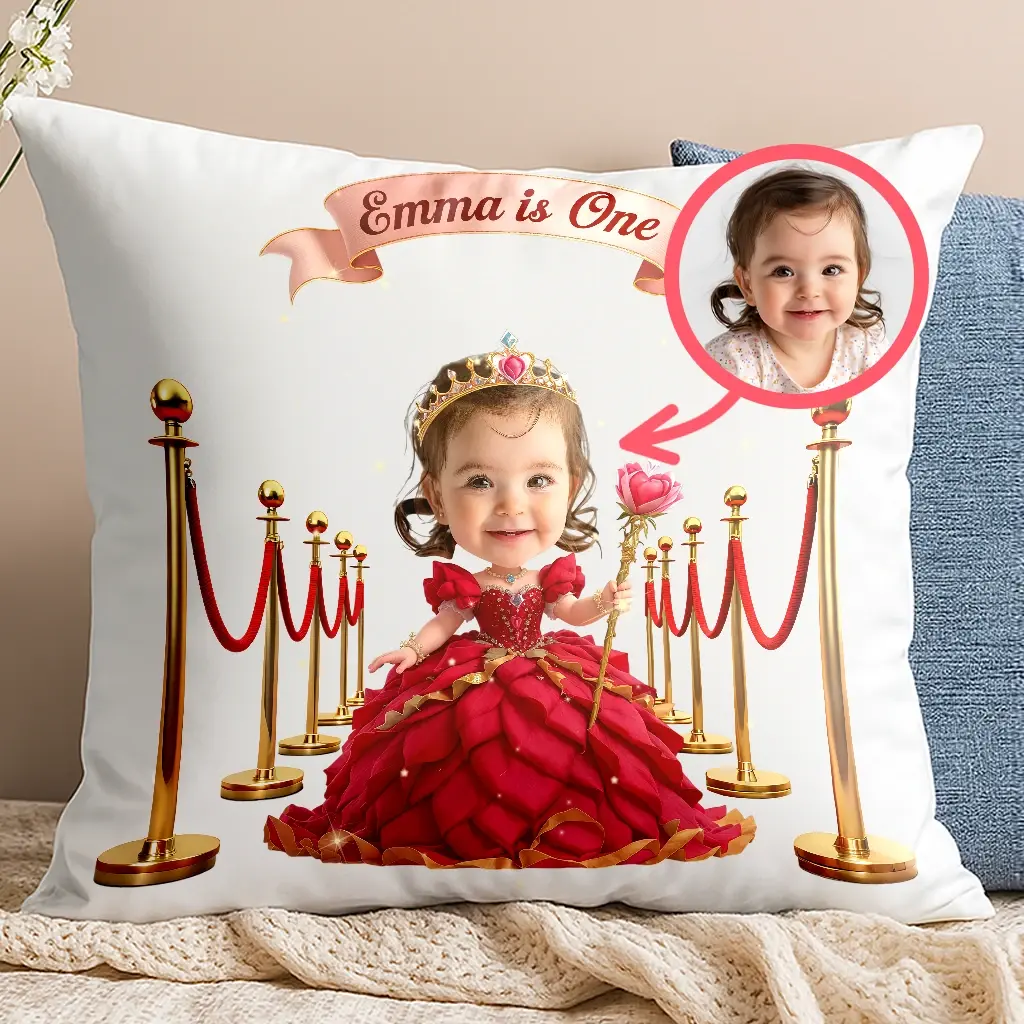 Personalized Rose Pillow for Kids | Elegant Gift for Flower Lovers | Custom Kids’ Decor