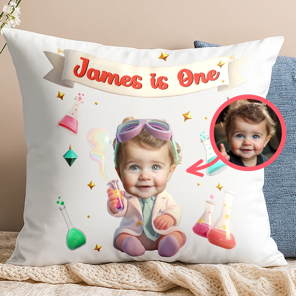 Personalized Scientist Pillow for Kids | Custom Science Pillow | Science-Themed Decorative Pillow