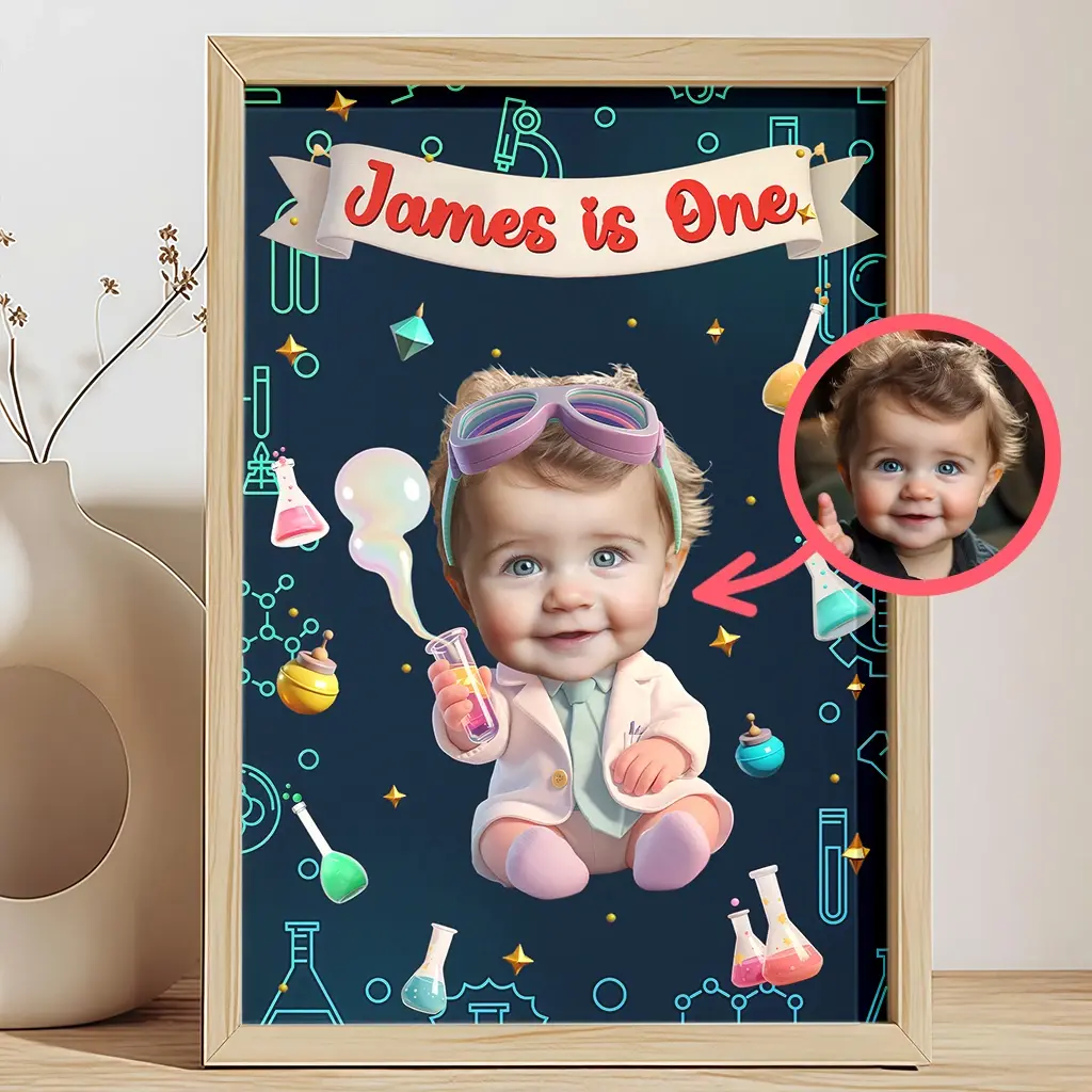 Personalized Scientist Portrait for Kids | Ignite Curiosit Dreams | Custom Science Room Decor