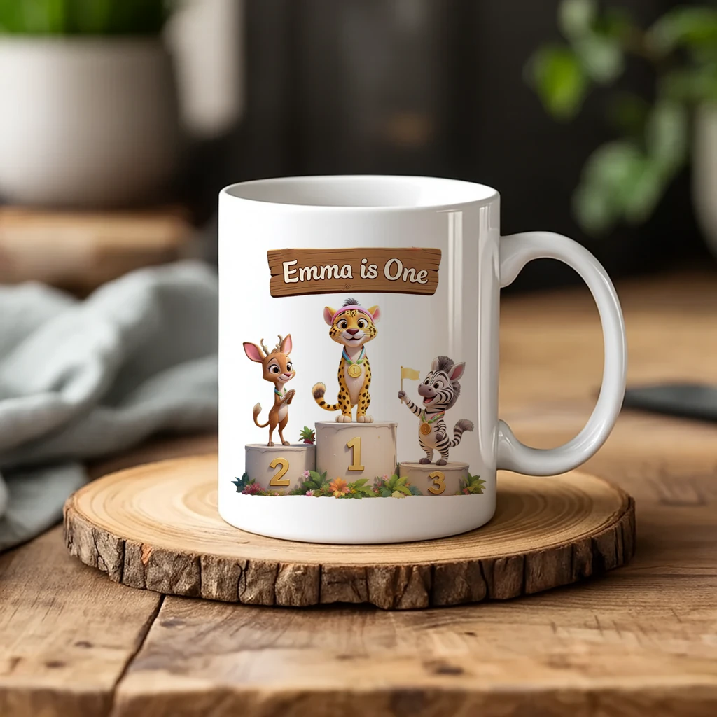 personalized victory podium athletics mug