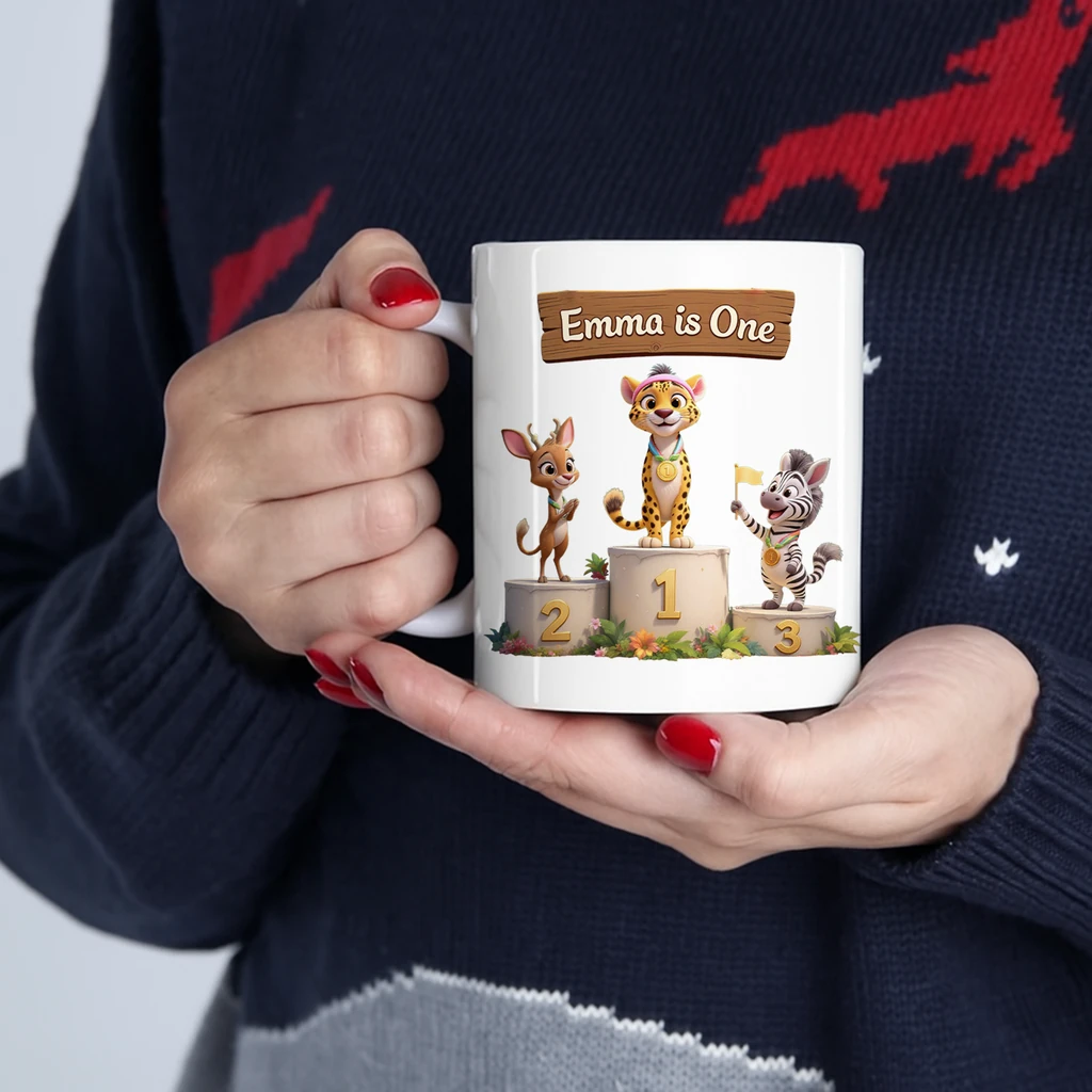 personalized victory podium athletics mug