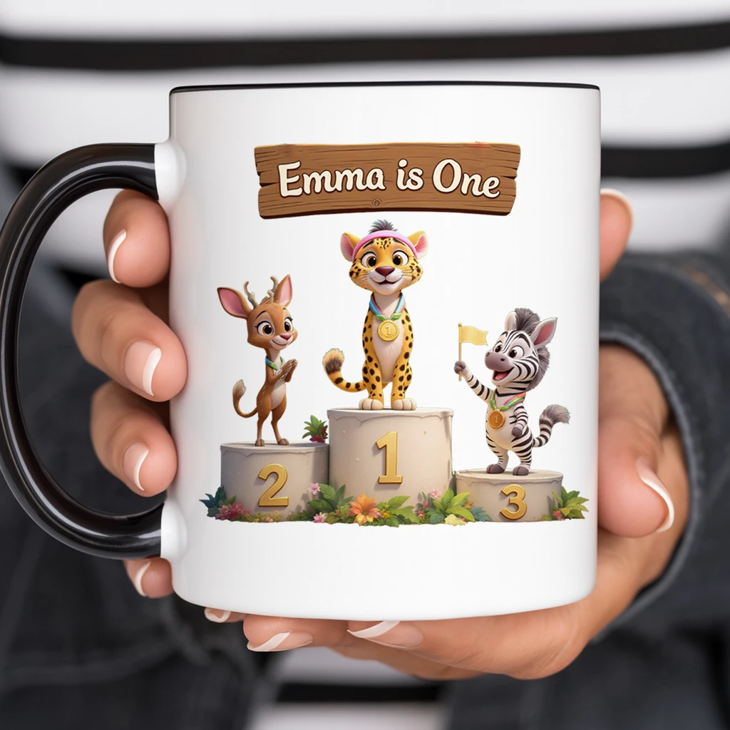 personalized victory podium athletics mug
