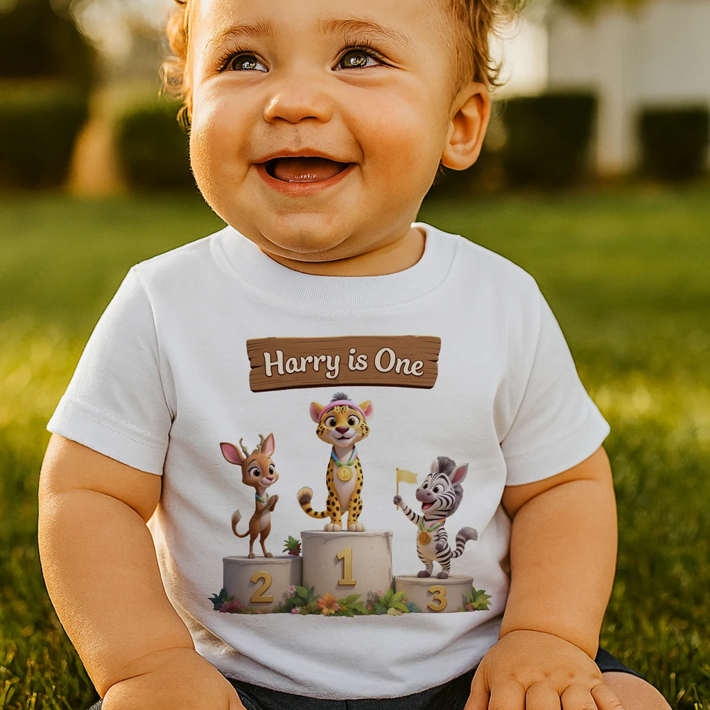 Customized Victory Podium Athletics T-shirt Art – Unique Birthday & Decor room Gifts for Kids