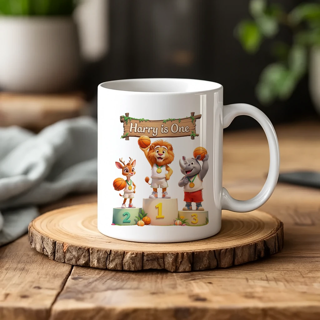personalized victory podium basketball mug