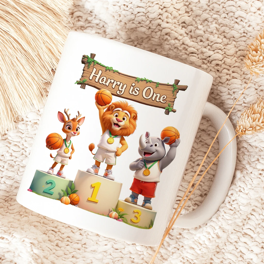 personalized victory podium basketball mug