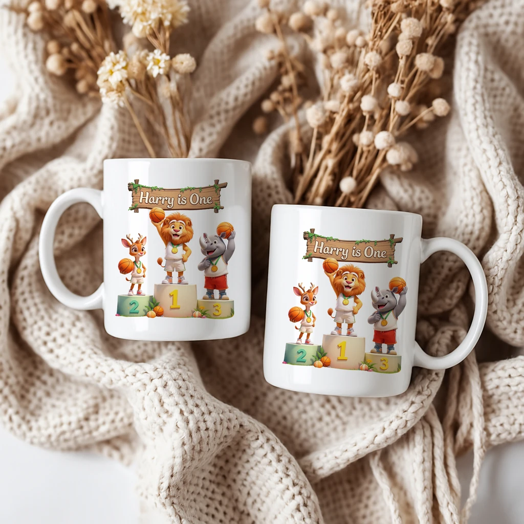 personalized victory podium basketball mug