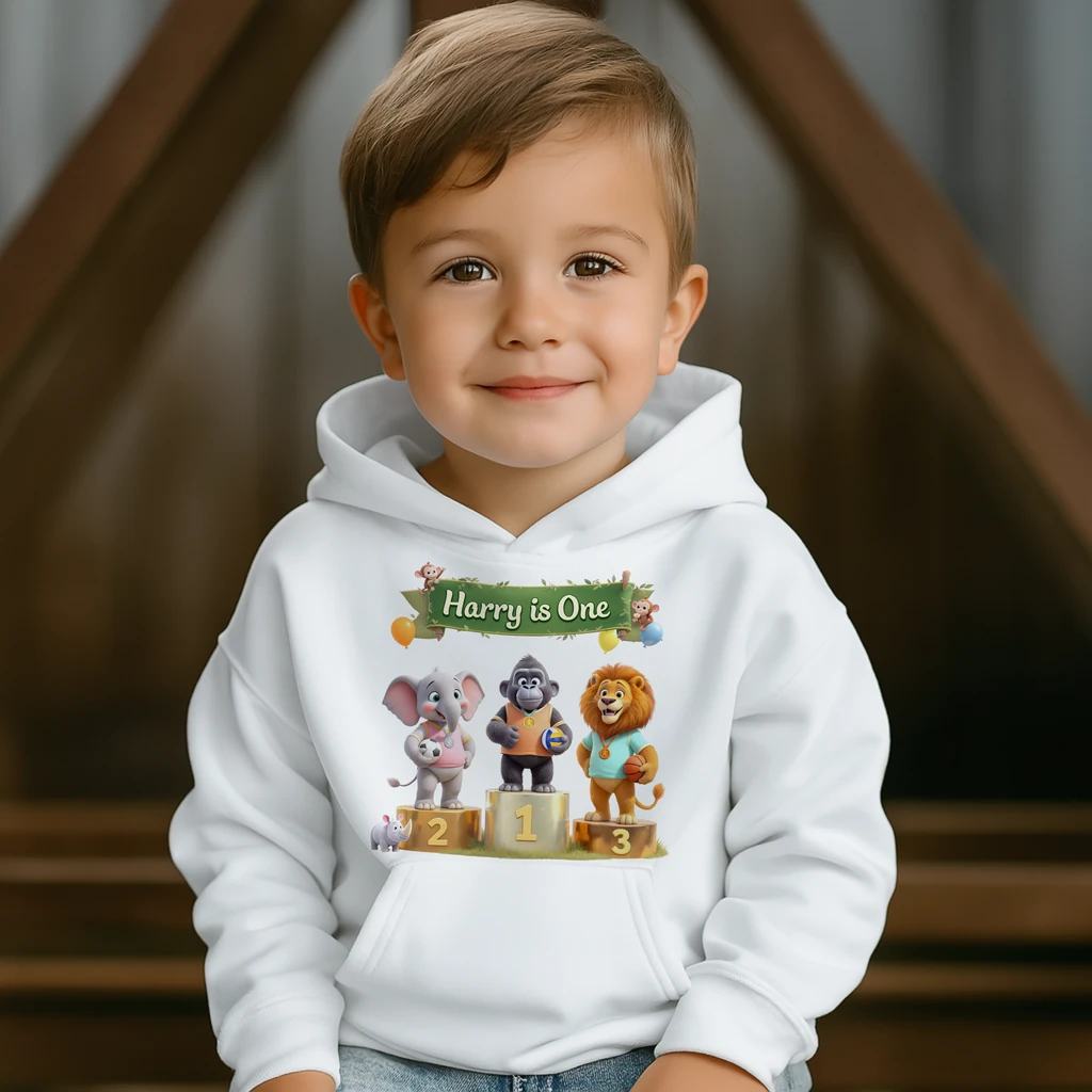 Personalized Victory Podium Sports Hoodies Art – Soccer, Basketball, Volleyball Decor & Birthday Gifts for Kids