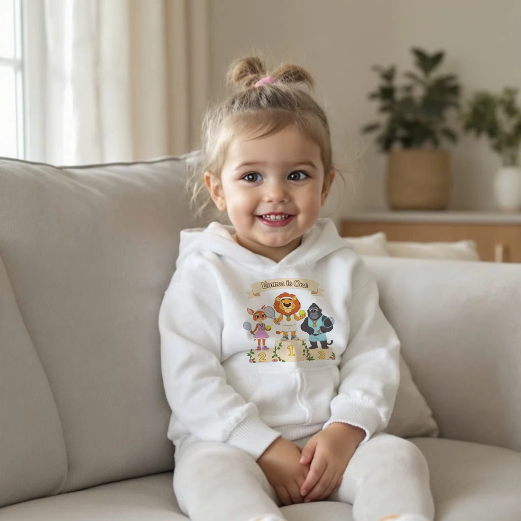 Personalized Victory Podium Tennis Hoodies Art – Unique Custom Birthday & Decor room Gifts for Kids